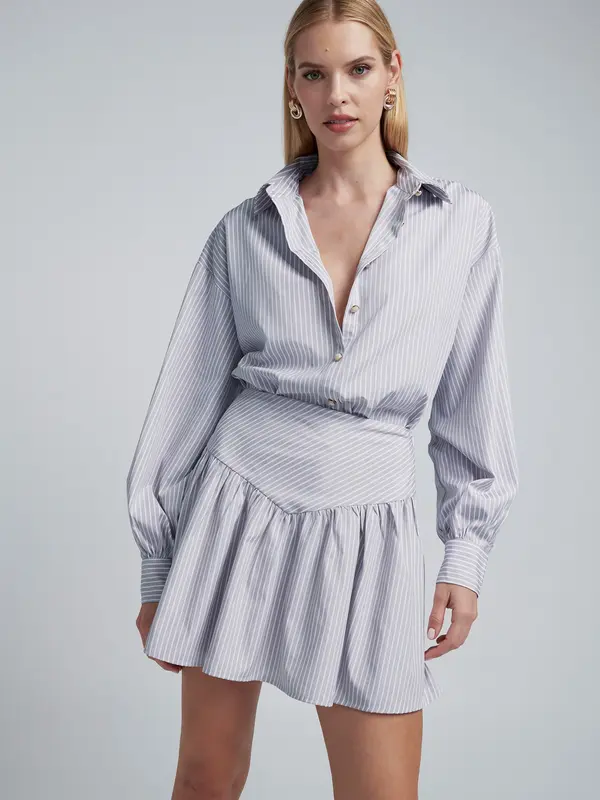 BWLDR BWLDR Bluza 'Kate'  svetlo siva / bela