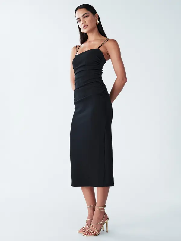 BWLDR BWLDR Koktejl obleka 'RYETTE MIDI DRESS'  črna