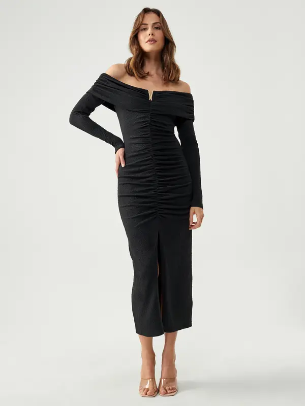 BWLDR BWLDR Obleka 'AYSHA MIDI DRESS'  črna