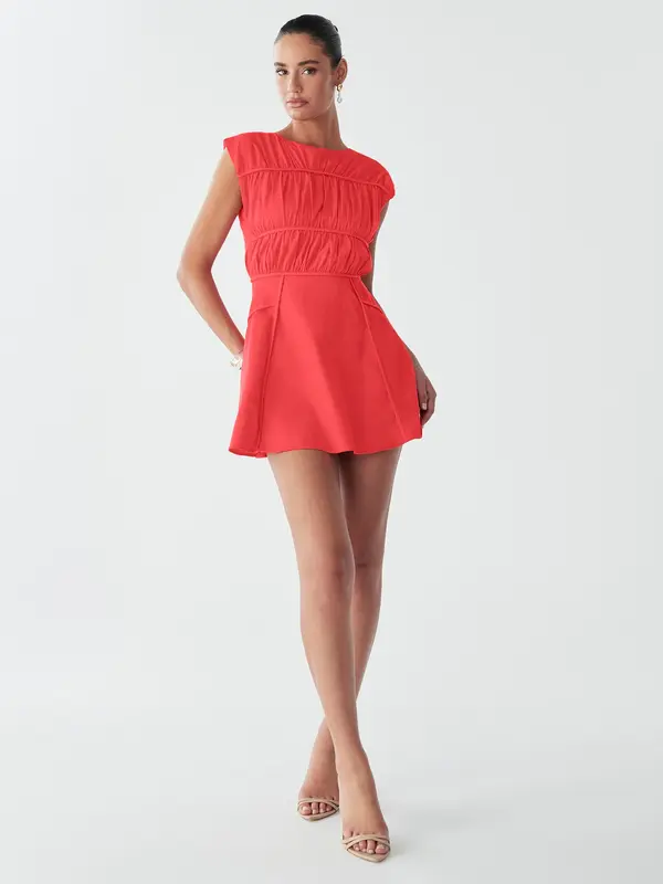 BWLDR BWLDR Obleka 'EDENA MINI DRESS'  ognjeno rdeča