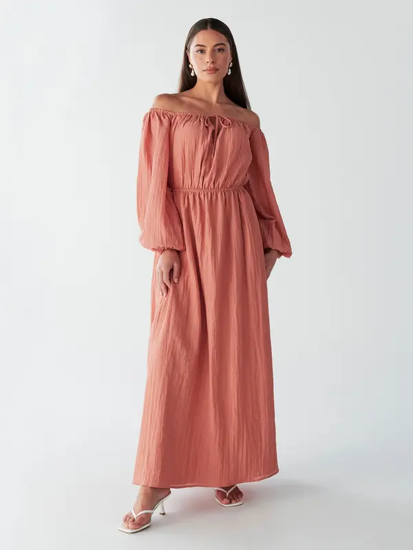 BWLDR BWLDR Obleka 'GEORGIE MAXI DRESS'  breskev