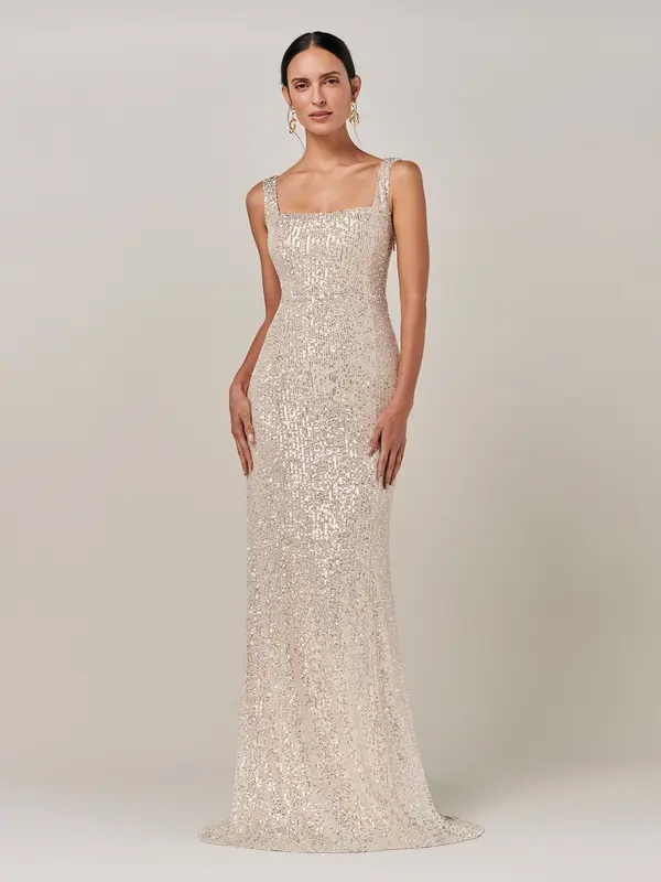 BWLDR BWLDR Obleka 'HOZIER GOWN'  šampanjec