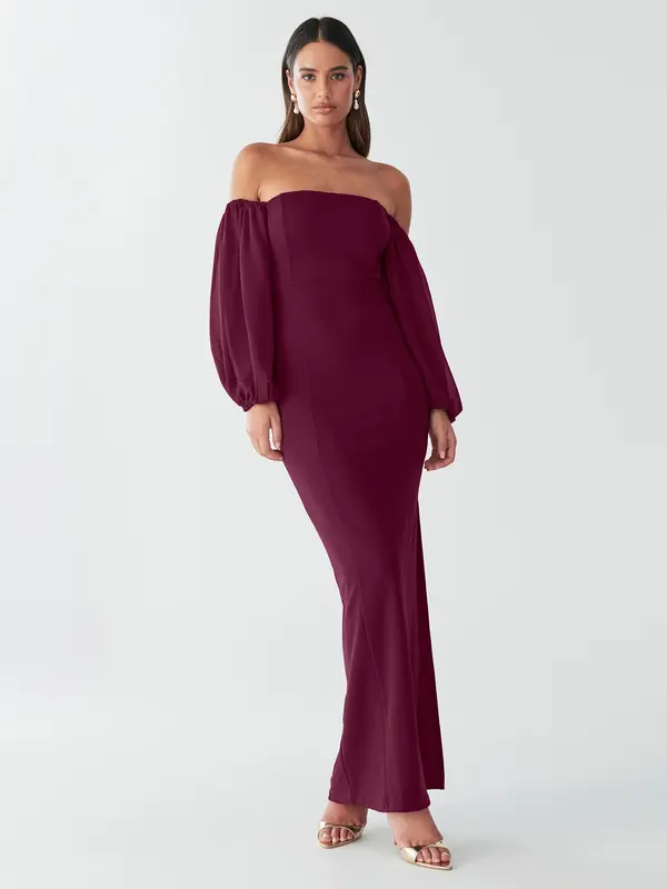 BWLDR BWLDR Obleka 'KYRA MAXI DRESS'  burgund