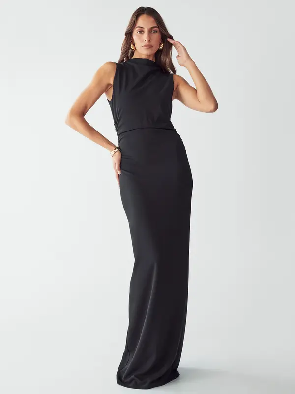 BWLDR BWLDR Obleka 'LANA MAXI DRESS'  črna