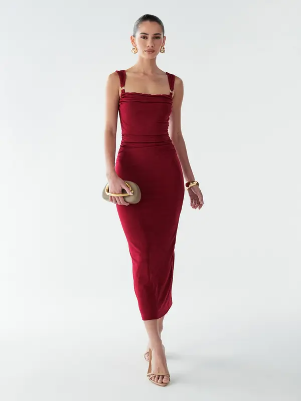 BWLDR BWLDR Obleka 'MYRAN DRESS'  rdeča