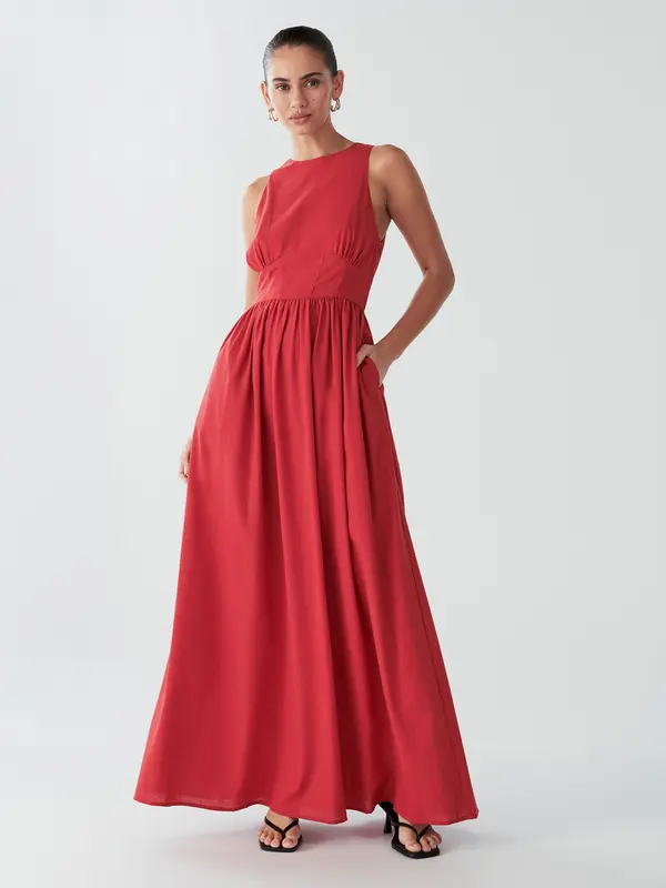 BWLDR BWLDR Obleka 'SONA MAXI DRESS'  rdeča