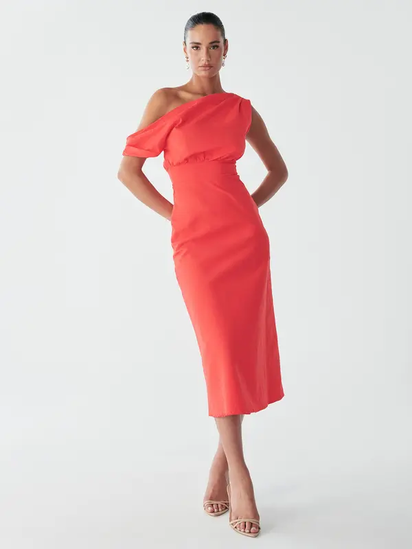 BWLDR BWLDR Obleka 'SONOA MAXI DRESS'  rdeča