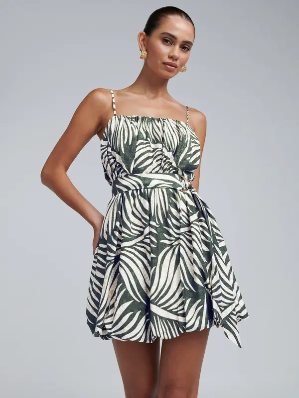 BWLDR BWLDR Poletna obleka 'Khyla'  kit / temno zelena / bela
