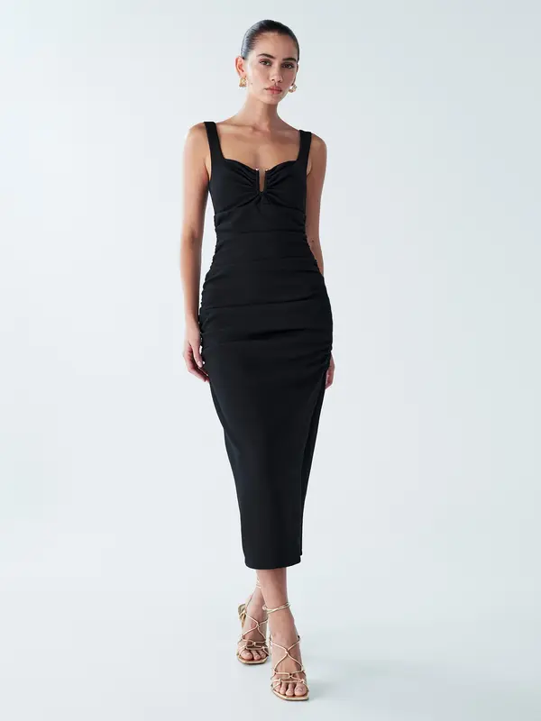 BWLDR BWLDR Večerna obleka 'Brookes' 'BROOKES MIDI DRESS'  črna