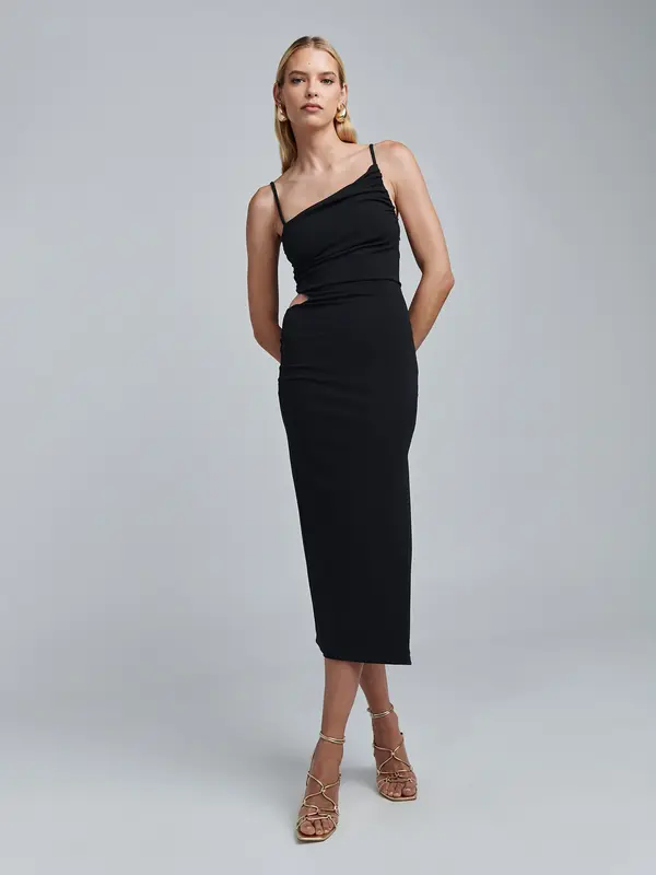 BWLDR BWLDR Večerna obleka 'HALLON MIDI DRESS'  črna