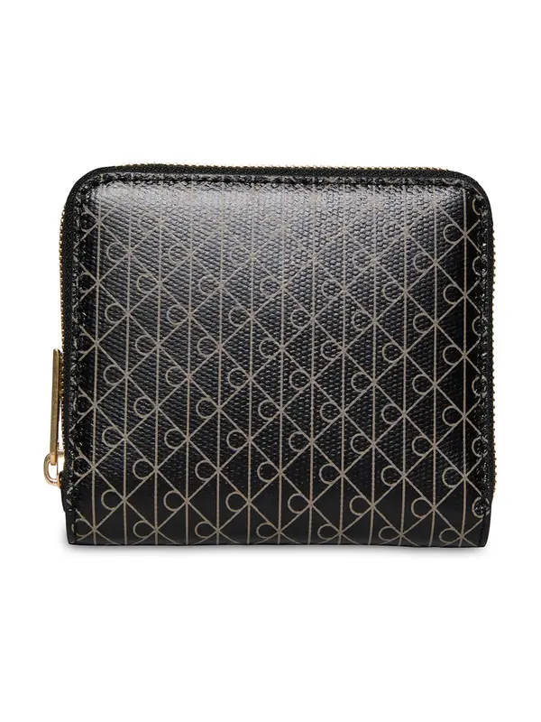 Calvin Klein Calvin Klein Denarnica 'Coated Emblem Print Zip-around'  bež / črna