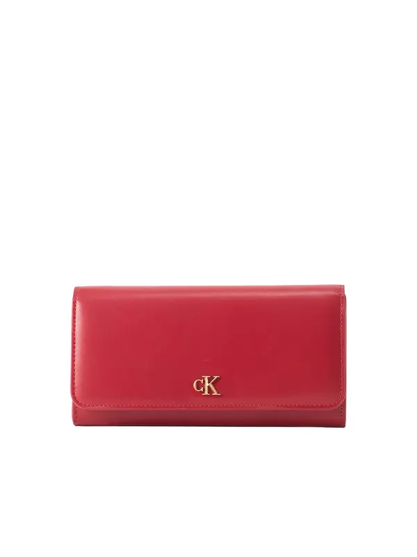 Calvin Klein Calvin Klein Denarnica 'Monogram Plaque Flap'  rdeča