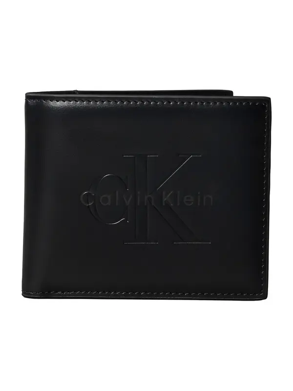 Calvin Klein Calvin Klein Denarnica 'Smooth Monologo Coin Pocket'  črna