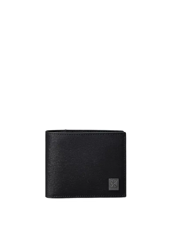 Calvin Klein Calvin Klein Denarnica 'Textured Emblem Coin Pocket'  črna