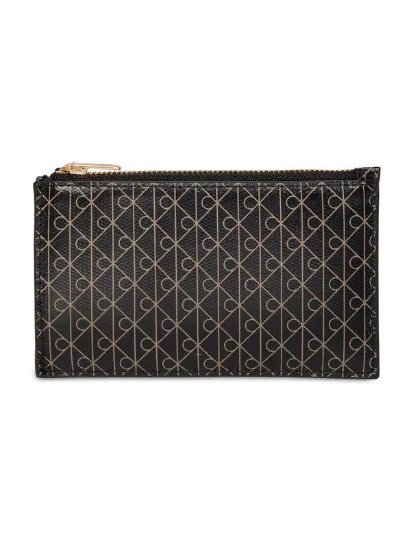Calvin Klein Calvin Klein Etui 'Coated Emblem Print Zipped Card'  pesek / črna
