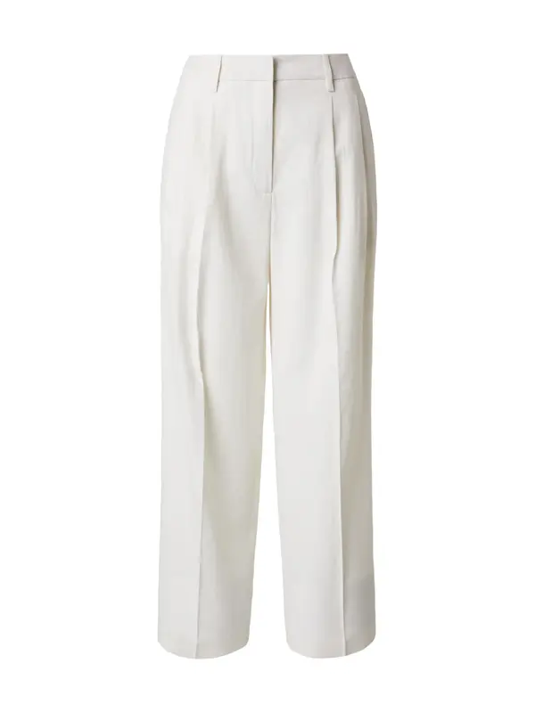 Calvin Klein Calvin Klein Hlače z naborki  bela