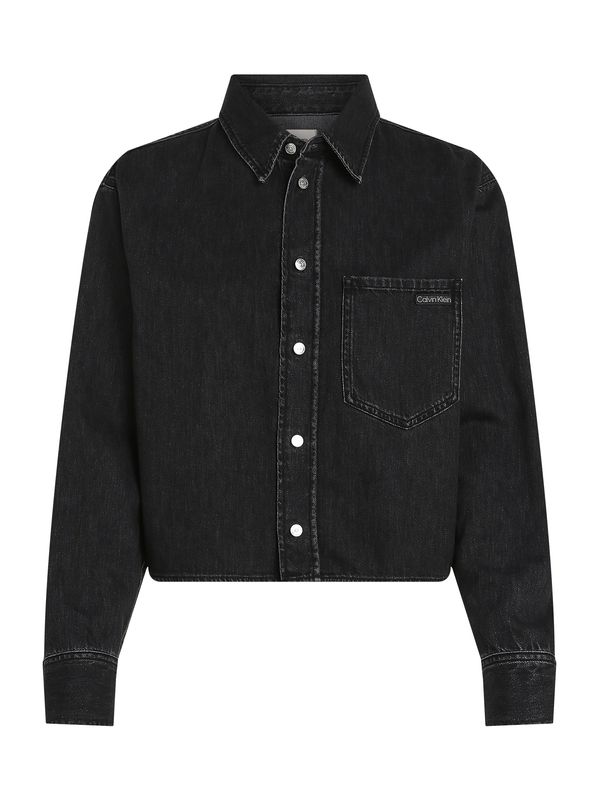 Calvin Klein Jeans Calvin Klein Jeans Bluza 'DAD DENIM SHIRT'  črn denim
