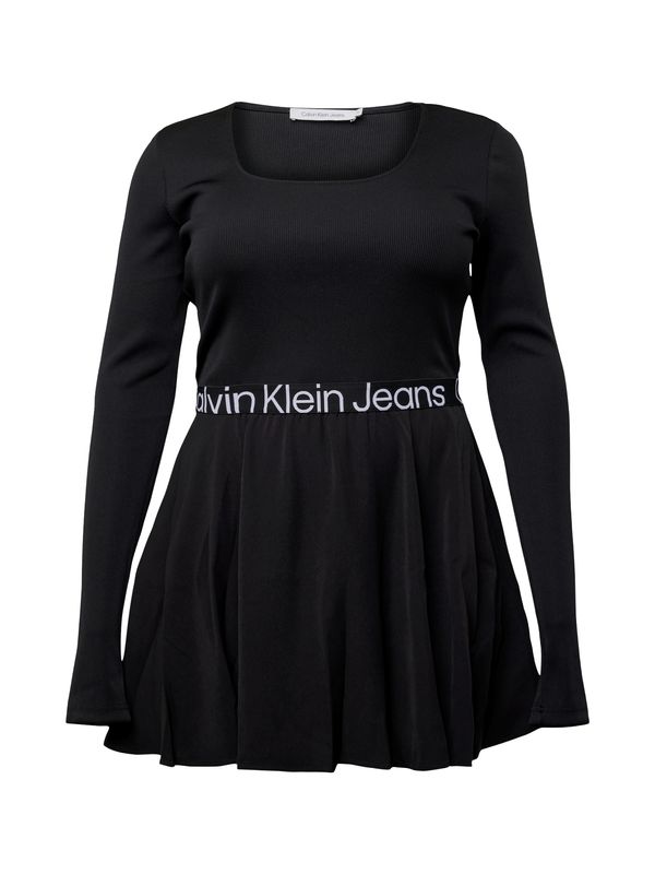 Calvin Klein Jeans Curve Calvin Klein Jeans Curve Obleka  črna / bela