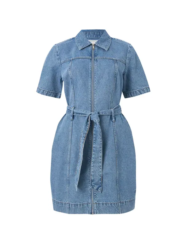 Calvin Klein Jeans Calvin Klein Jeans Dolga srajca 'Belted'  moder denim