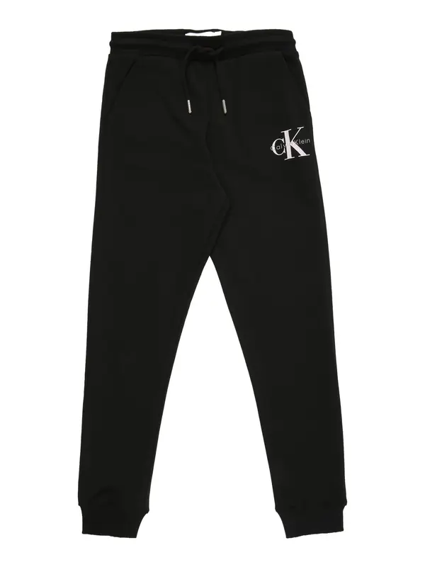 Calvin Klein Jeans Calvin Klein Jeans Hlače 'CK Monologo'  črna / bela