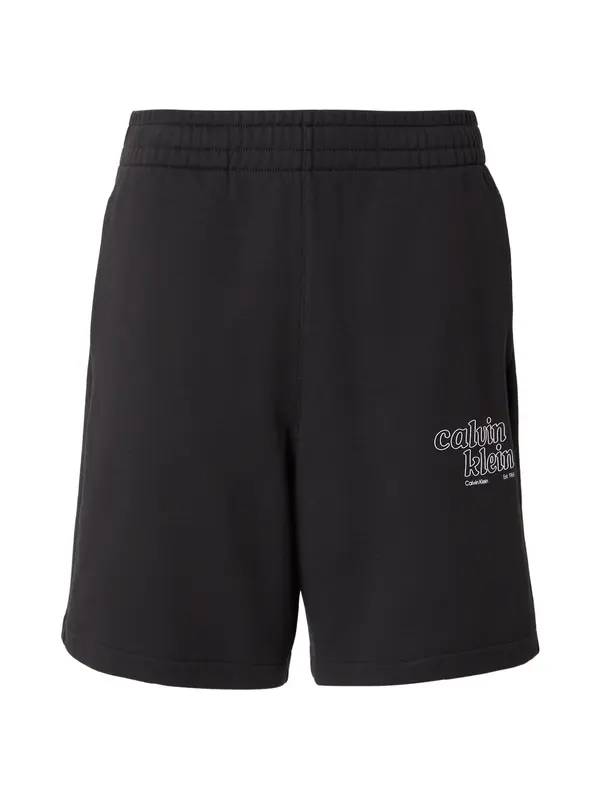 Calvin Klein Jeans Calvin Klein Jeans Hlače 'Graphic Logo'  črna / bela