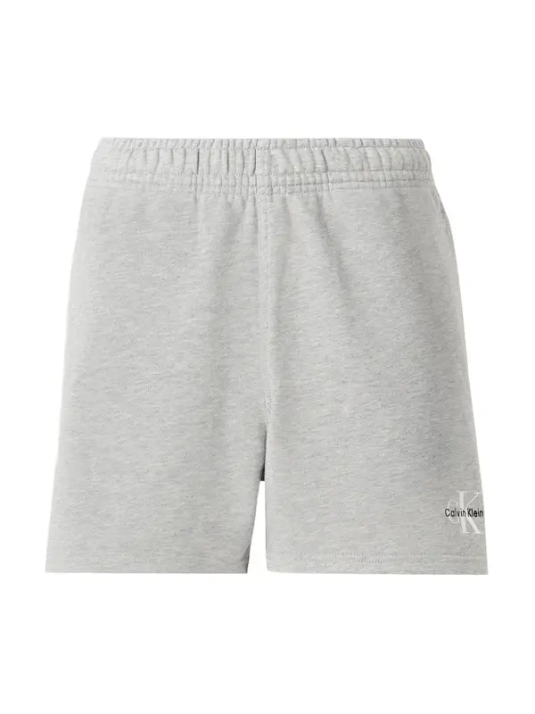 Calvin Klein Jeans Calvin Klein Jeans Hlače 'Monologo Concealed Drawstring Sweat'  svetlo siva