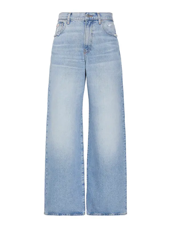 Calvin Klein Jeans Calvin Klein Jeans Kavbojke 'Faded Distressed Wide Leg'  svetlo modra
