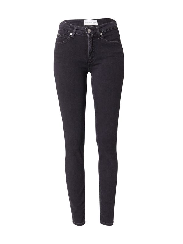 Calvin Klein Jeans Calvin Klein Jeans Kavbojke 'MID RISE SKINNY'  črn denim