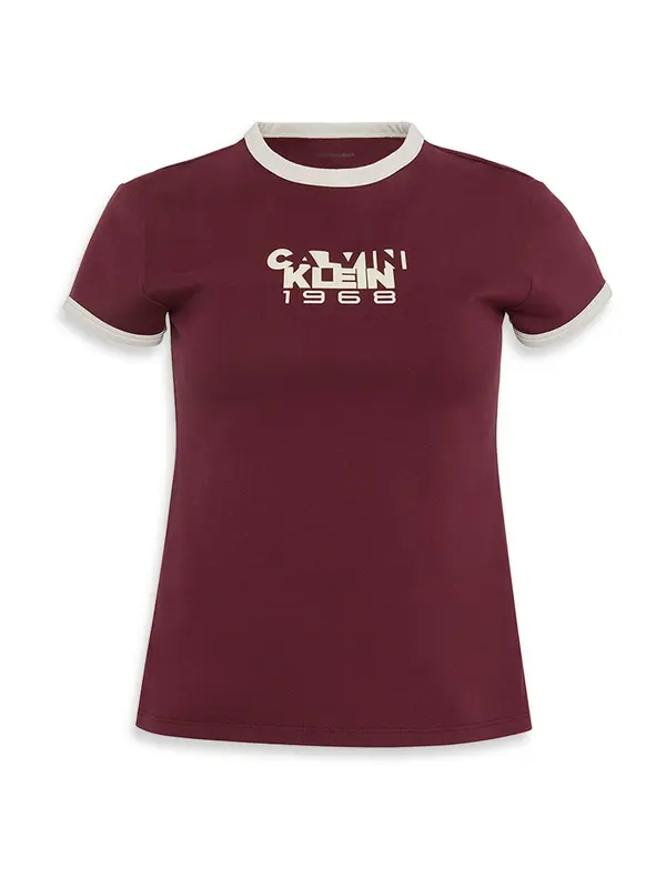 Calvin Klein Jeans Calvin Klein Jeans Majica '1968'  bordo / naravno bela