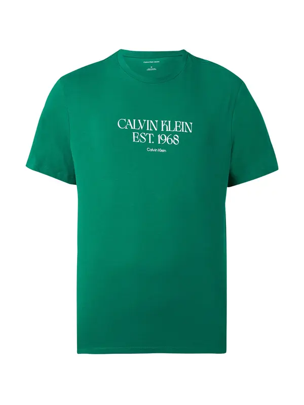 Calvin Klein Jeans Calvin Klein Jeans Majica '30S'  zelena / bela