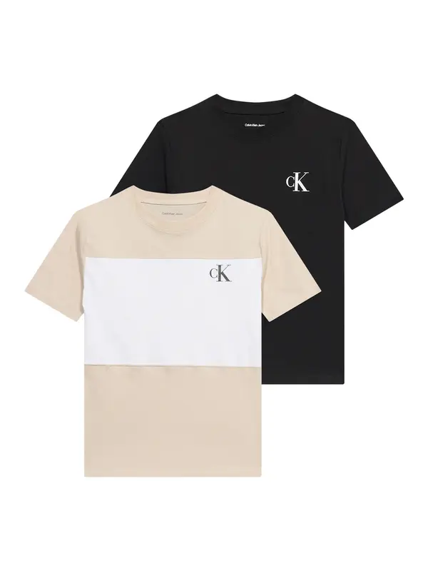 Calvin Klein Jeans Calvin Klein Jeans Majica  bež / črna / bela