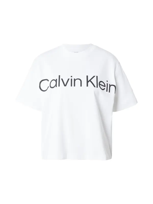 Calvin Klein Jeans Calvin Klein Jeans Majica 'Boxy Cropped Logo'  črna / bela