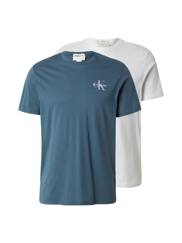Calvin Klein Jeans Calvin Klein Jeans Majica 'CK Monogram Logo T'  golobje modra / svetlo siva / bela