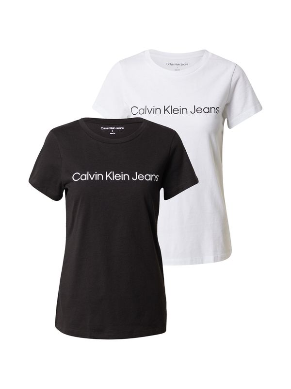 Calvin Klein Jeans Calvin Klein Jeans Majica  črna / bela