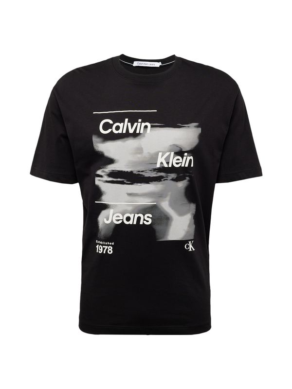 Calvin Klein Jeans Calvin Klein Jeans Majica 'DIFFUSED'  svetlo siva / črna / bela