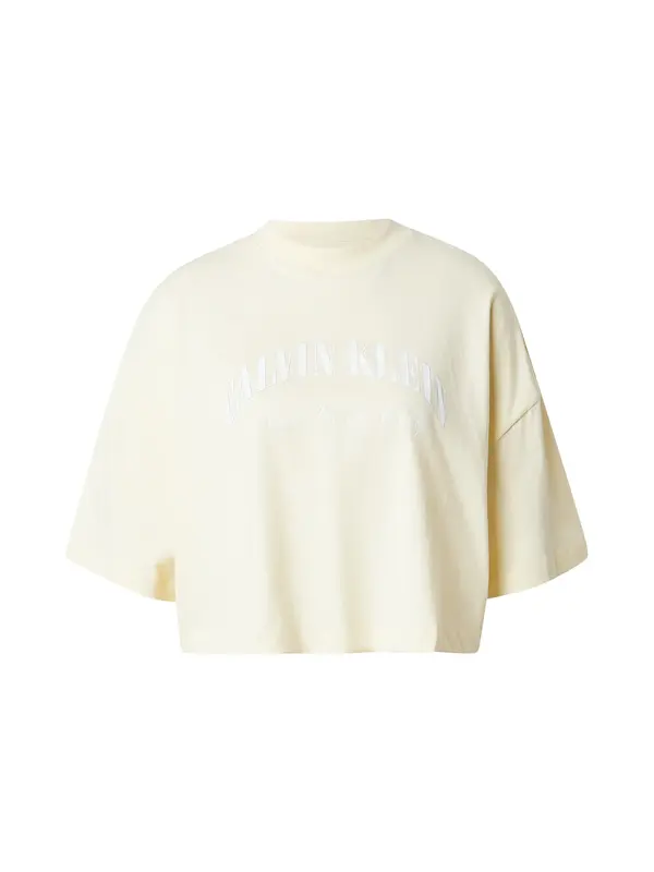 Calvin Klein Jeans Calvin Klein Jeans Majica 'Heritage'  pastelno rumena / bela