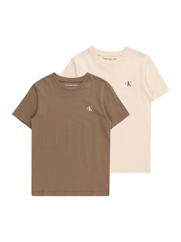 Calvin Klein Jeans Calvin Klein Jeans Majica  kremna / rjava / črna / bela