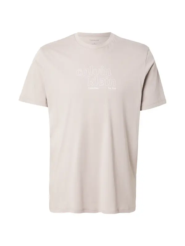 Calvin Klein Jeans Calvin Klein Jeans Majica 'Logo Graphic'  greige / bela