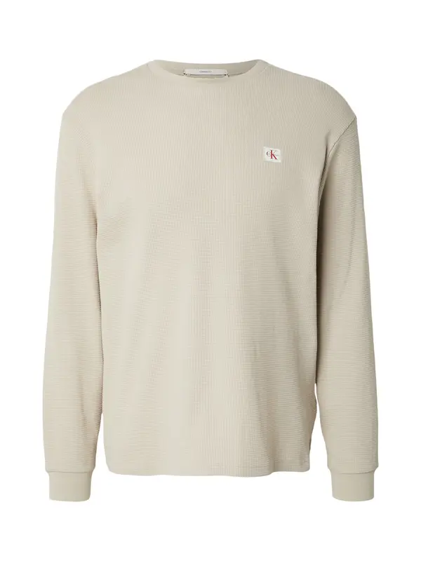 Calvin Klein Jeans Calvin Klein Jeans Majica 'Long Sleeve Waffle'  temno siva