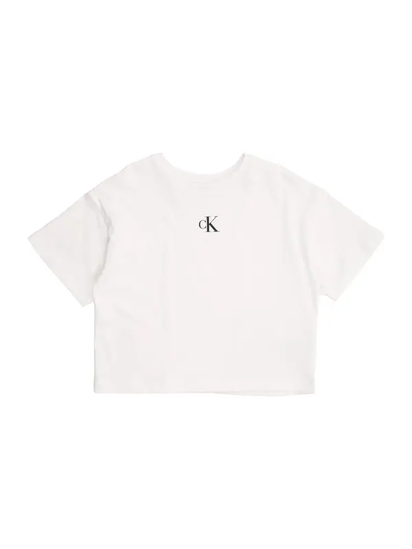 Calvin Klein Jeans Calvin Klein Jeans Majica 'Monogram Logo Boxy'  črna / bela