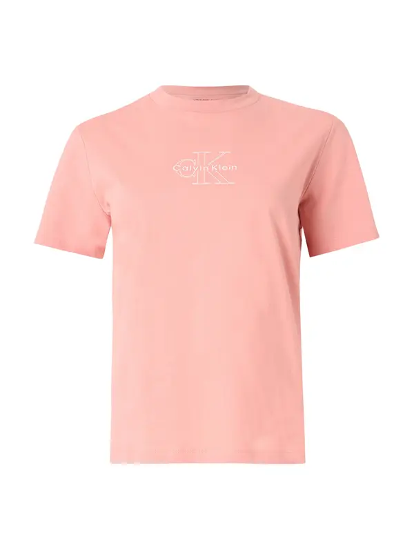 Calvin Klein Jeans Calvin Klein Jeans Majica 'Monologo'  pastelno rdeča / bela