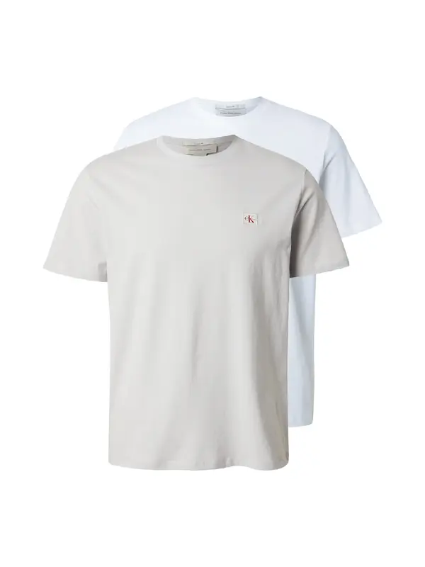 Calvin Klein Jeans Calvin Klein Jeans Majica 'Monologo Patch T'  kamen / bela