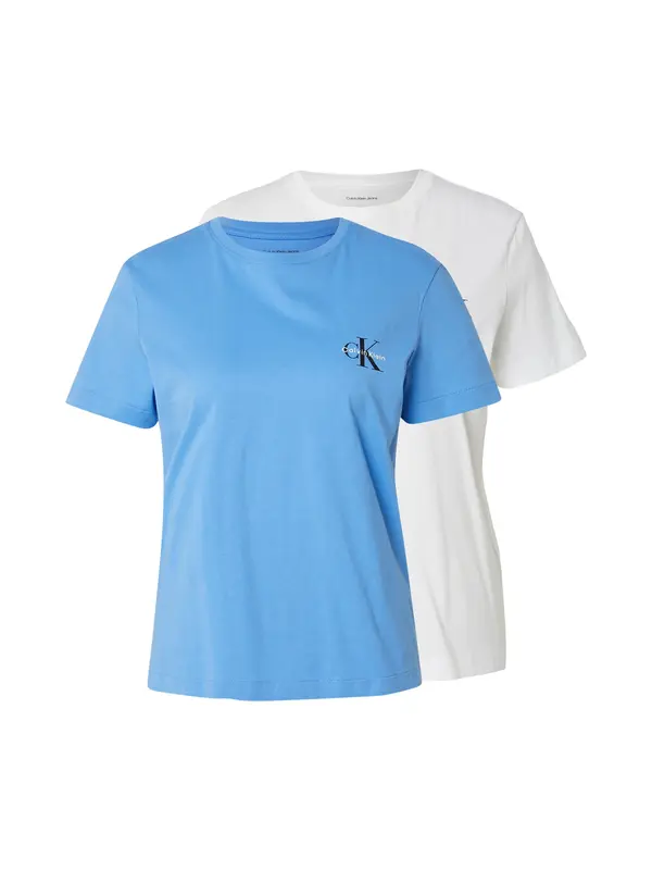 Calvin Klein Jeans Calvin Klein Jeans Majica 'Monologo T'  nebeško modra / bela