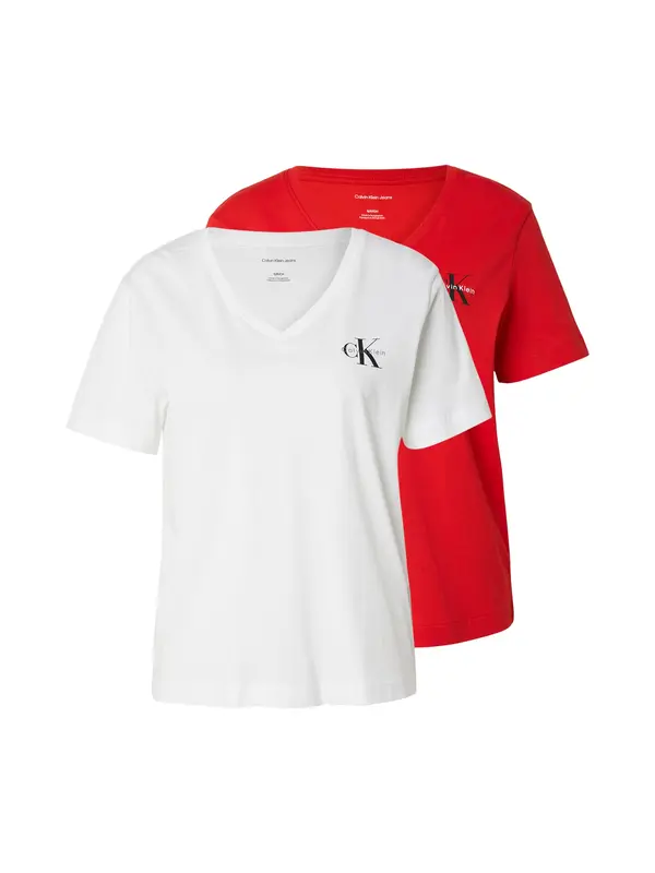 Calvin Klein Jeans Calvin Klein Jeans Majica 'Monologo T'  svetlo rdeča / črna / bela