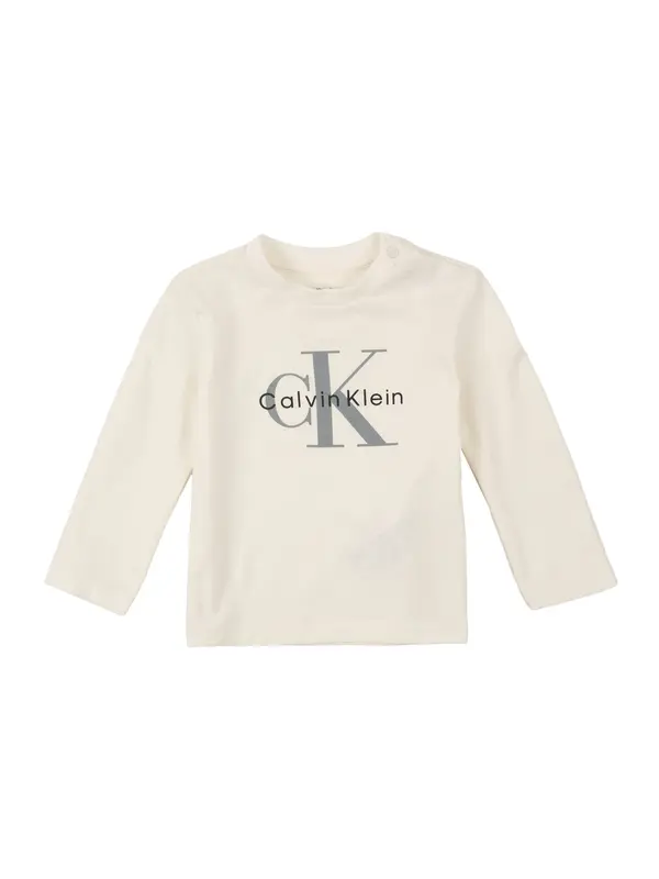Calvin Klein Jeans Calvin Klein Jeans Majica 'Newborn Long Sleeve Logo'  bež / črna / bela