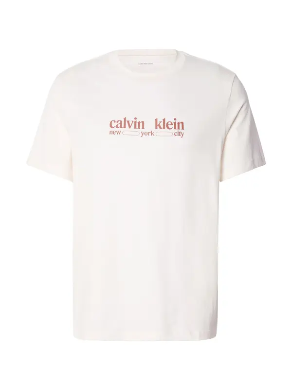 Calvin Klein Jeans Calvin Klein Jeans Majica 'NYC'  pastelno rdeča / bela