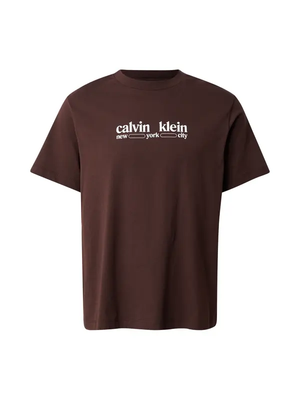 Calvin Klein Jeans Calvin Klein Jeans Majica 'NYC'  rjava / bela