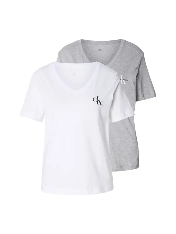 Calvin Klein Jeans Calvin Klein Jeans Majica  pegasto siva / bela