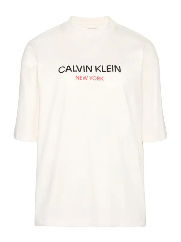 Calvin Klein Jeans Calvin Klein Jeans Majica  rdeča / črna / naravno bela