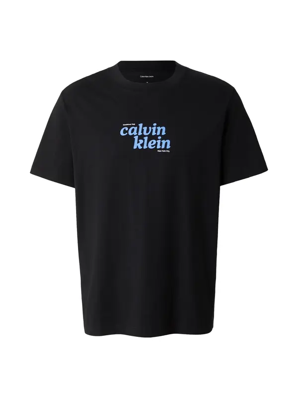 Calvin Klein Jeans Calvin Klein Jeans Majica 'Relaxed Logo'  neonsko modra / črna